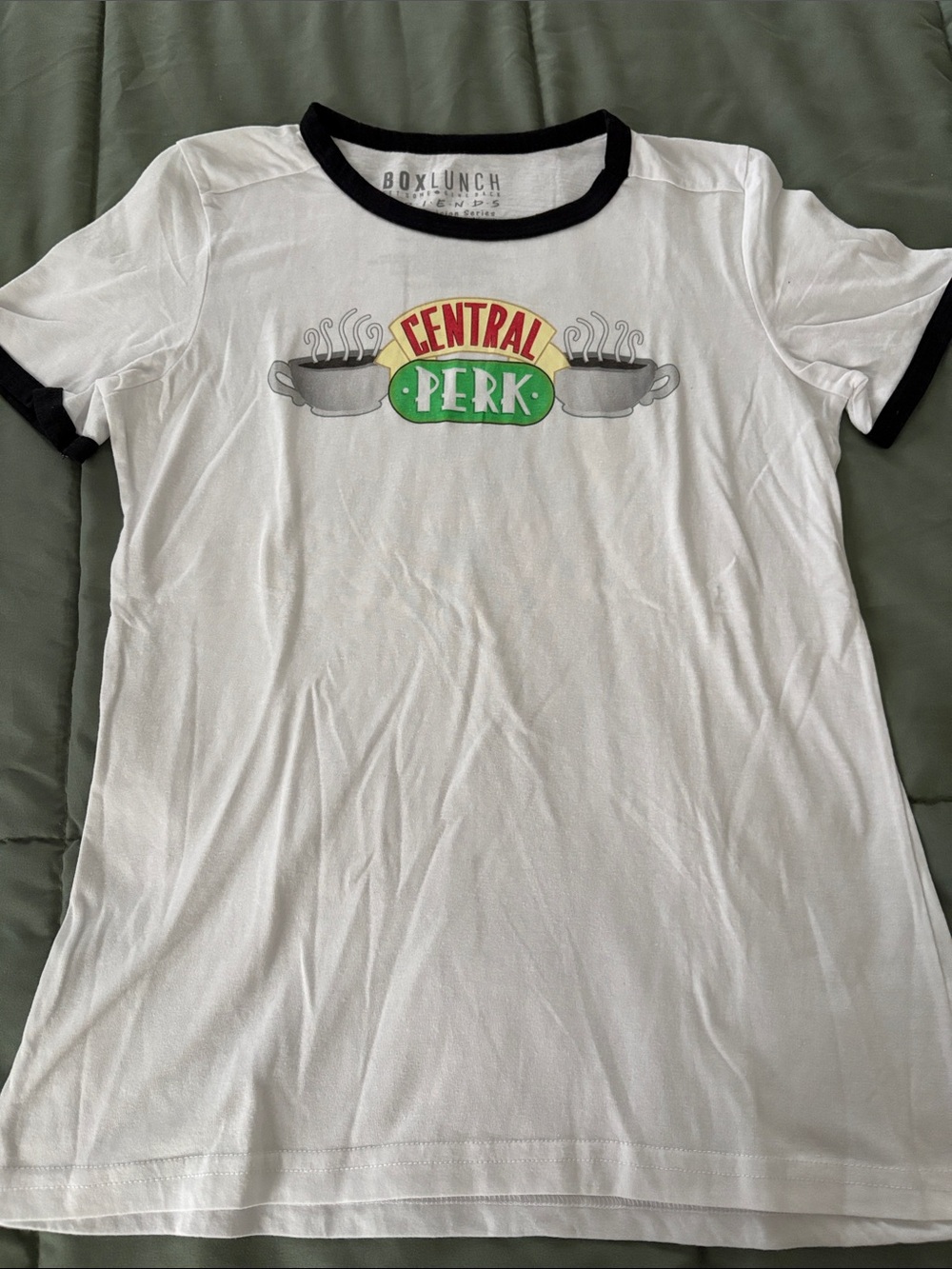 White "Central Perk" Friends Ringer Tee for Women